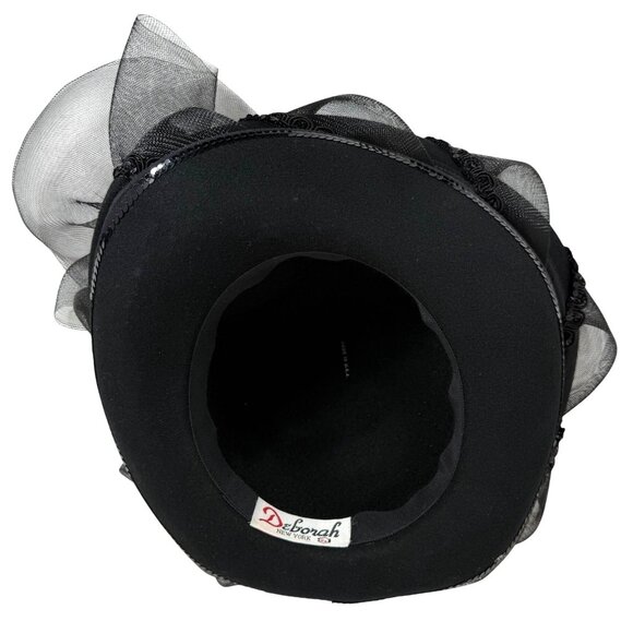 Deborah Black Women’s Vintage Hat With Sheer Bow & Lace Embellishments main image 7